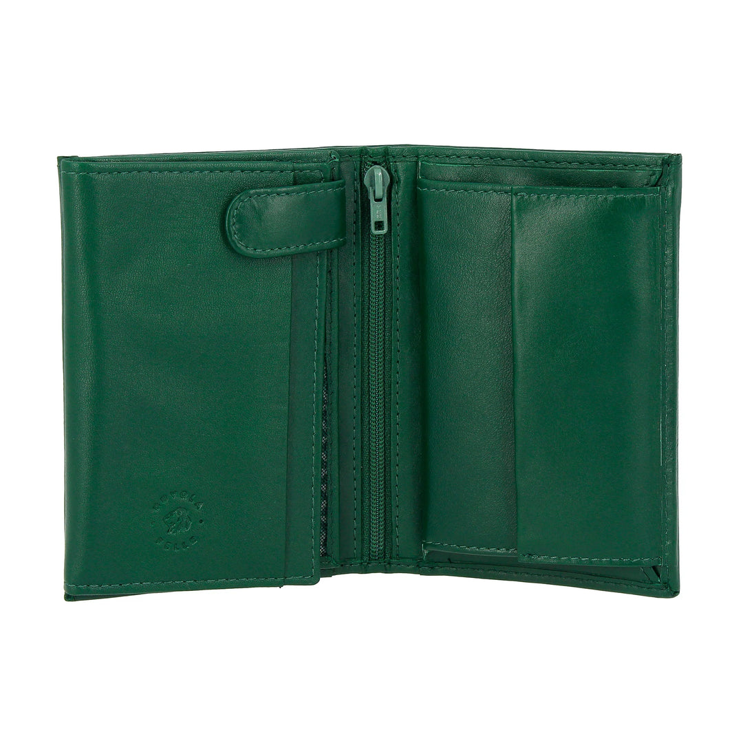 Cartera vertical para hombre Nuvola Pelle en piel de napa con monedero y tarjetero