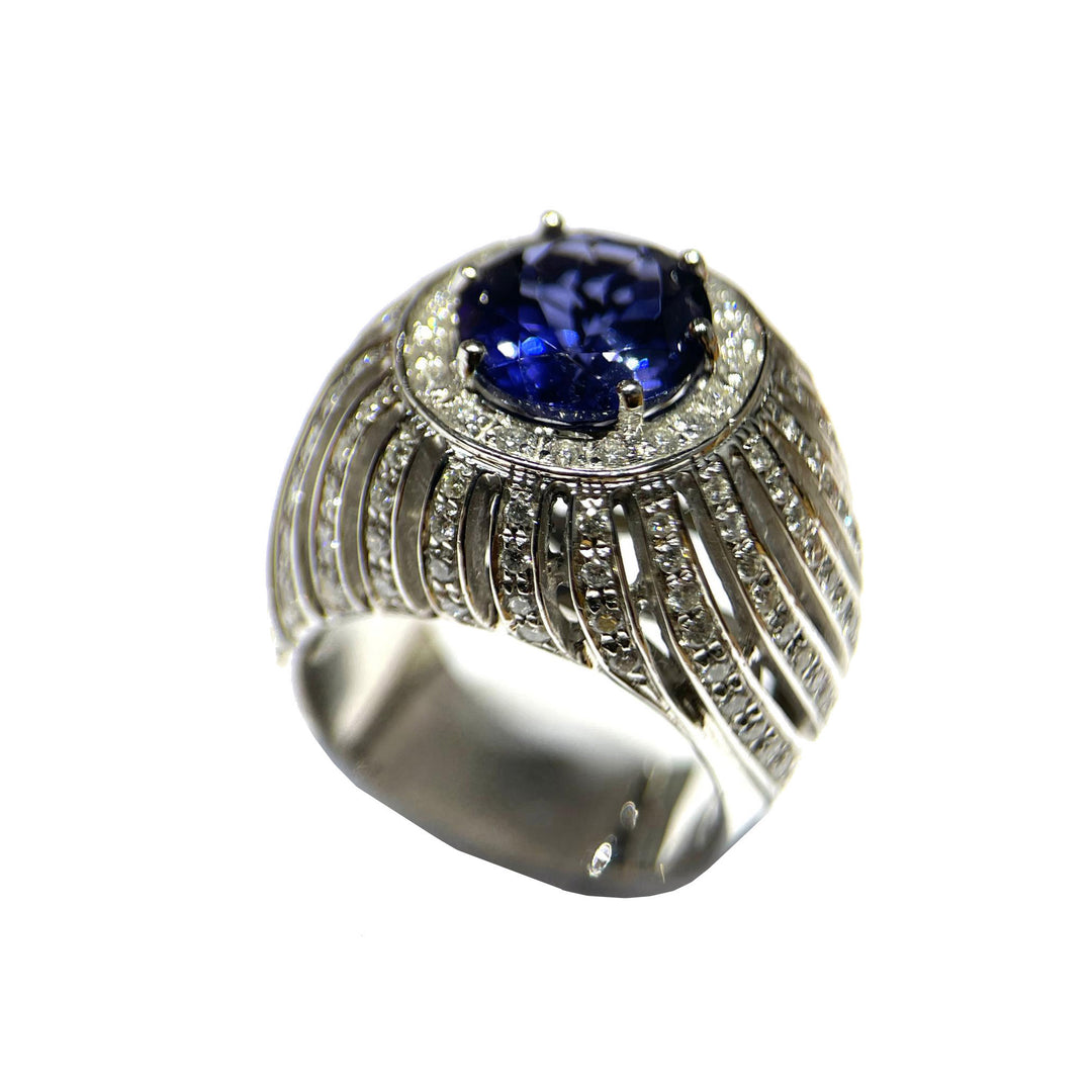 Bague en or 18 carats diamants iolite 0015AG