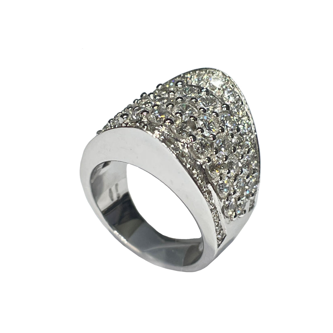 Sidalo Triangle Ring Pavè Gold 18kt Diamonds 0019AG