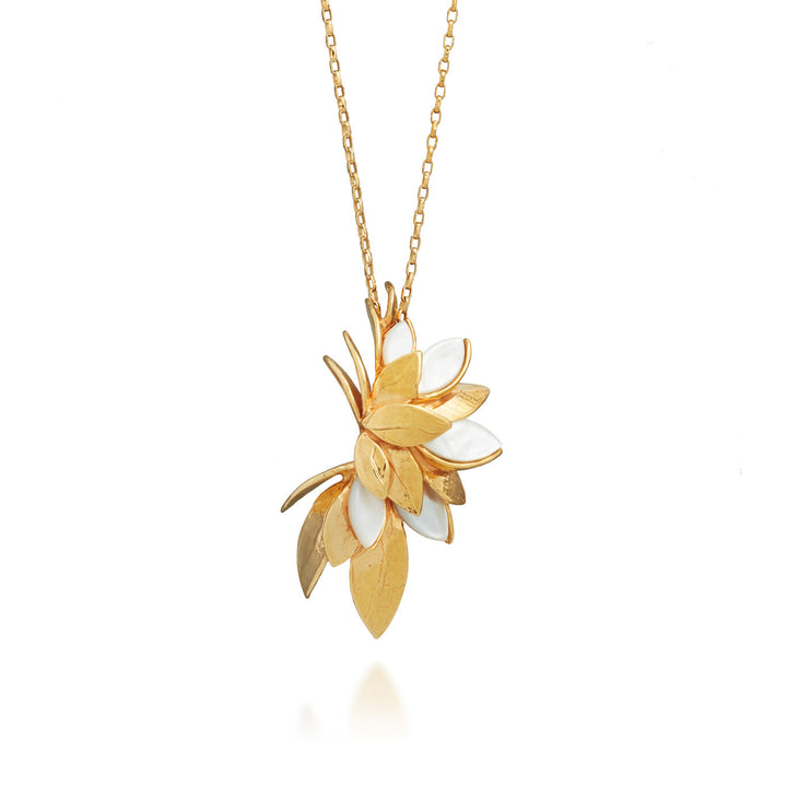 Collier pendentif peau de nacre Giovanni Raspini en argent 925 plaqué or 18 ct et nacre 12520