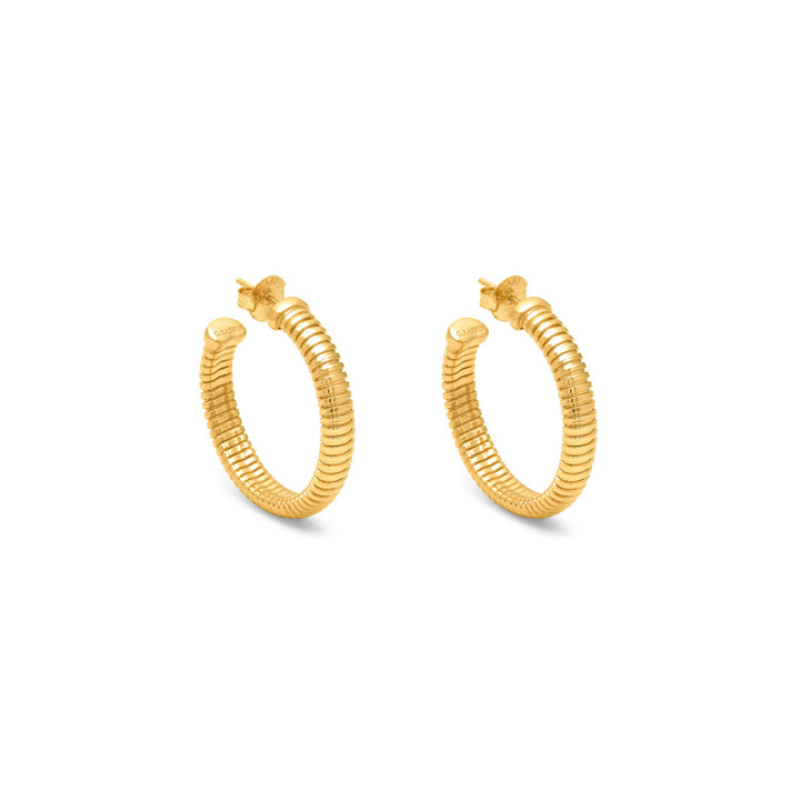 Giovanni Raspini orecchini tubogas cerchio grandi Orecchini in Argento 925 placcato oro 18 kt 12542