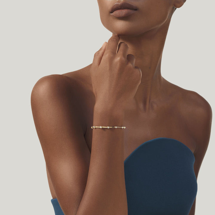 Pulsera satélite Giovanni Raspini Collar en plata 925 chapada en oro de 18 kt y circonitas 12559