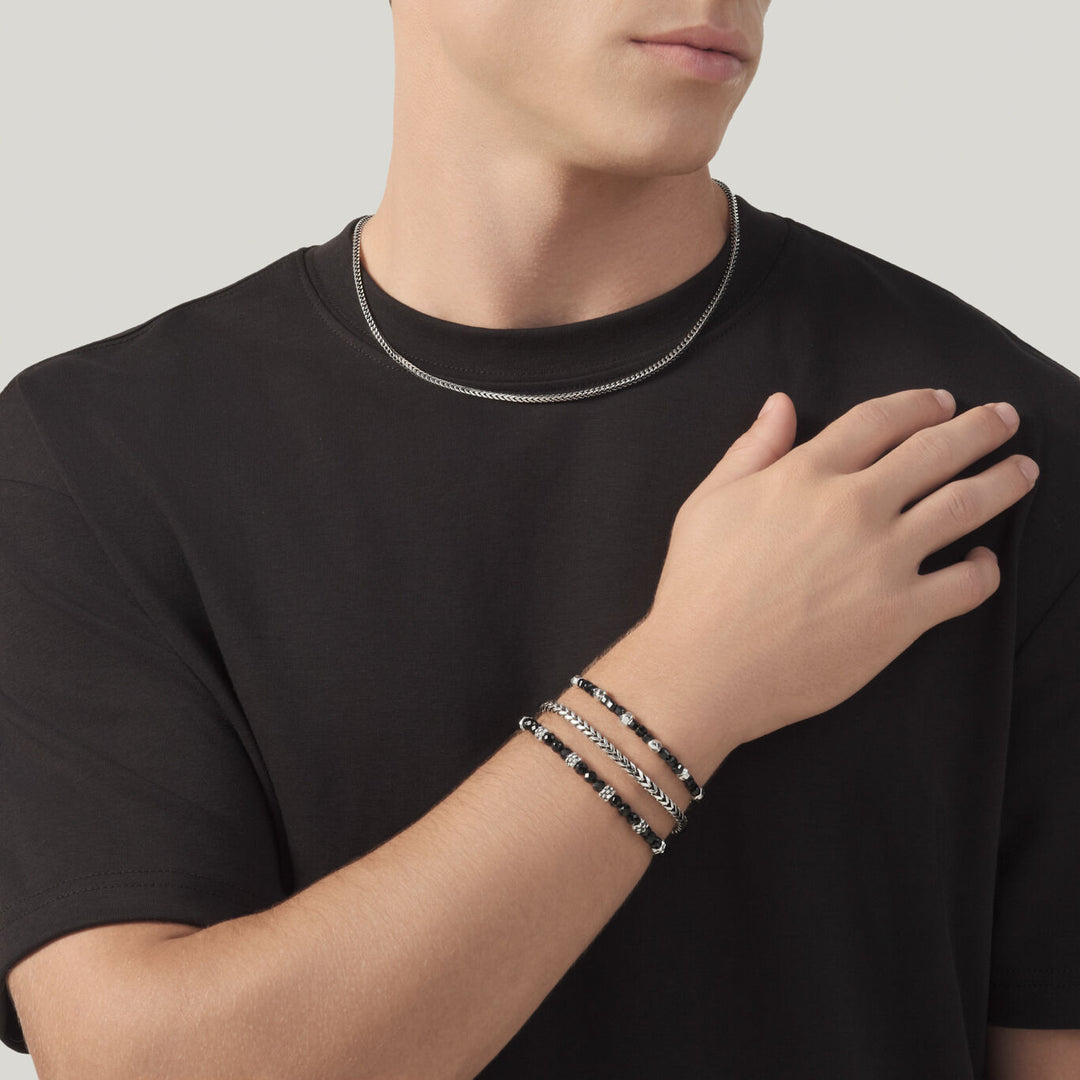Bracelet spinelle noir Giovanni Raspini avec clous Bracelet en argent 925 et spinelle noir 12577