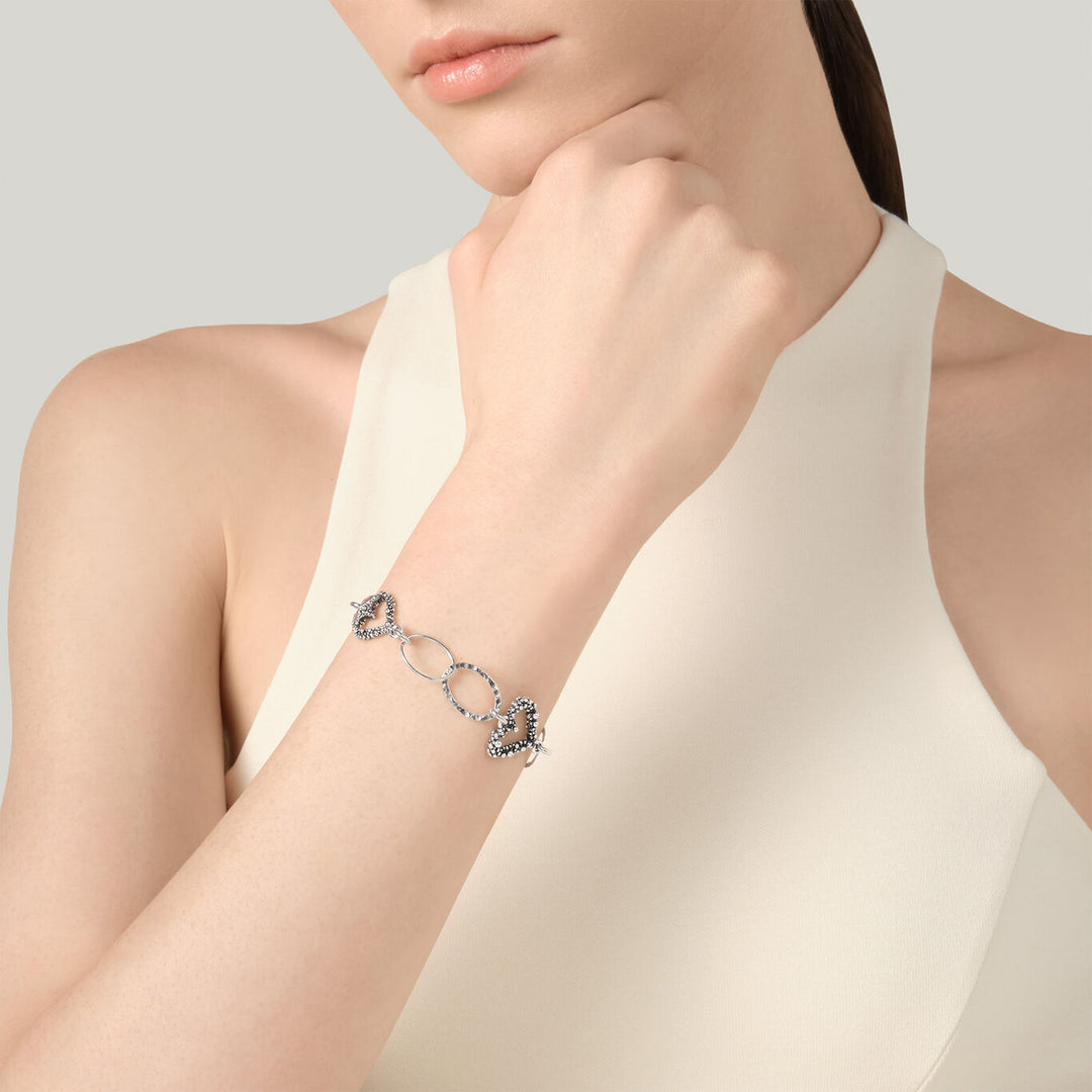 Giovanni Raspini bracelet hearts and chain Bracelet in 925 Silver 12616