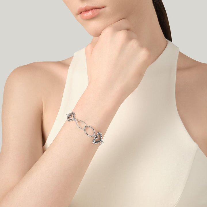 Giovanni Raspini bracelet hearts and chain Bracelet in 925 Silver 12616