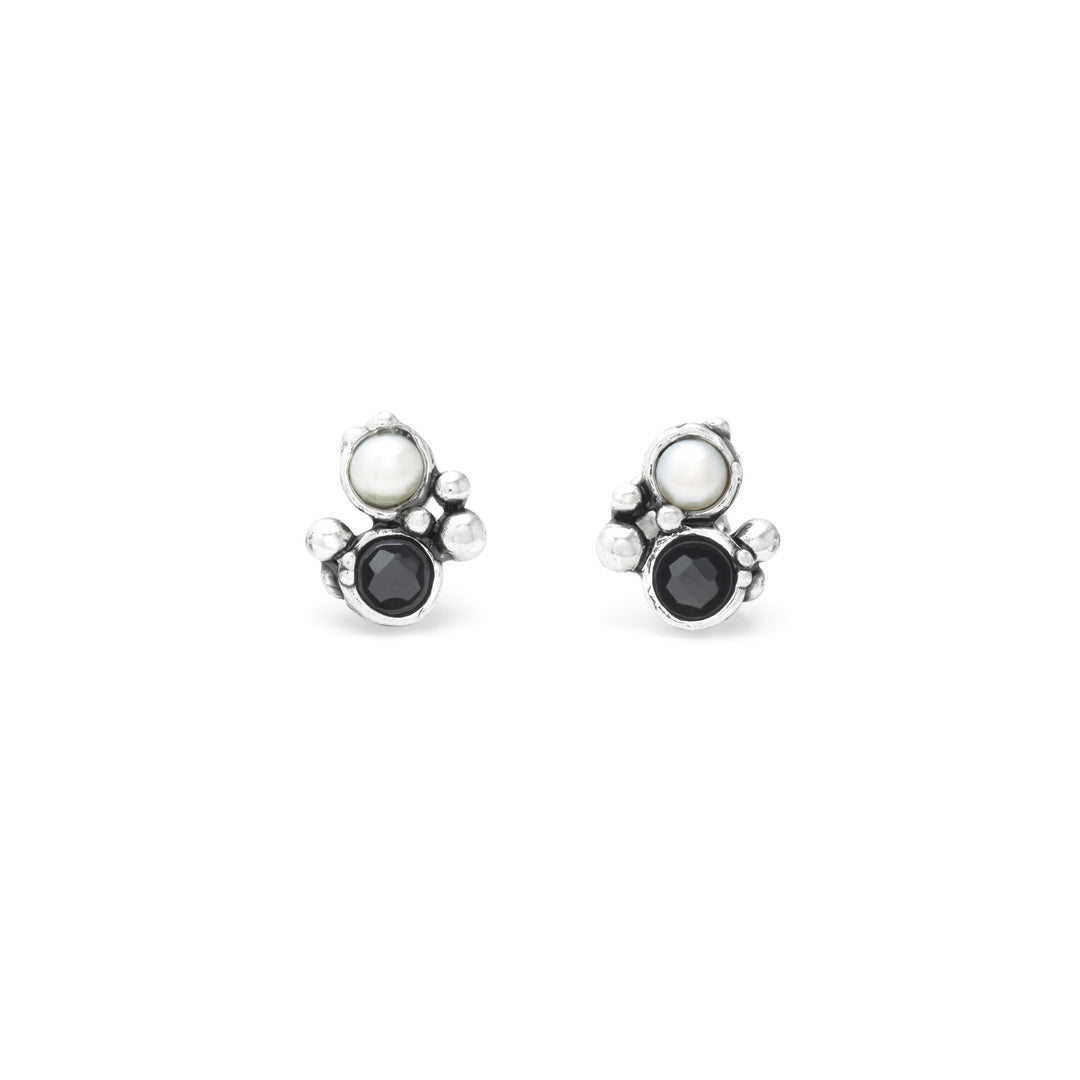 Giovanni Raspini Pendientes Aura - Pendientes en Plata 925, perlas naturales y ónix - 12688