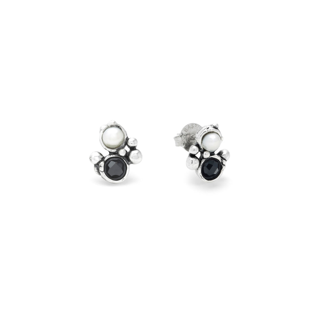Giovanni Raspini Pendientes Aura - Pendientes en Plata 925, perlas naturales y ónix - 12688