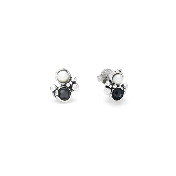Giovanni Raspini Pendientes Aura - Pendientes en Plata 925, perlas naturales y ónix - 12688