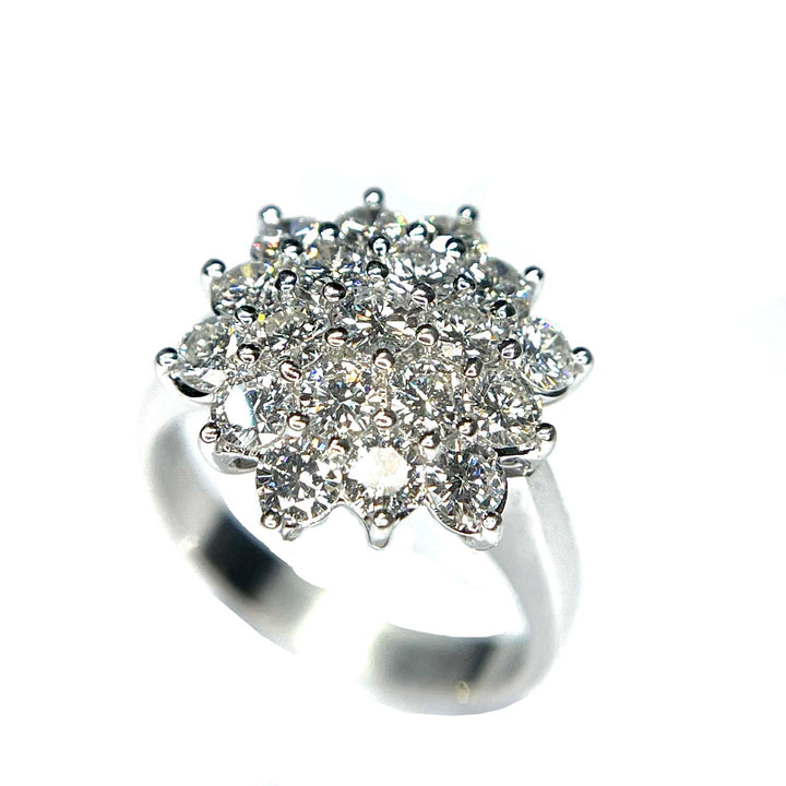 Capodagaglie River White Gold Flower 18KT Diamonds 0397A