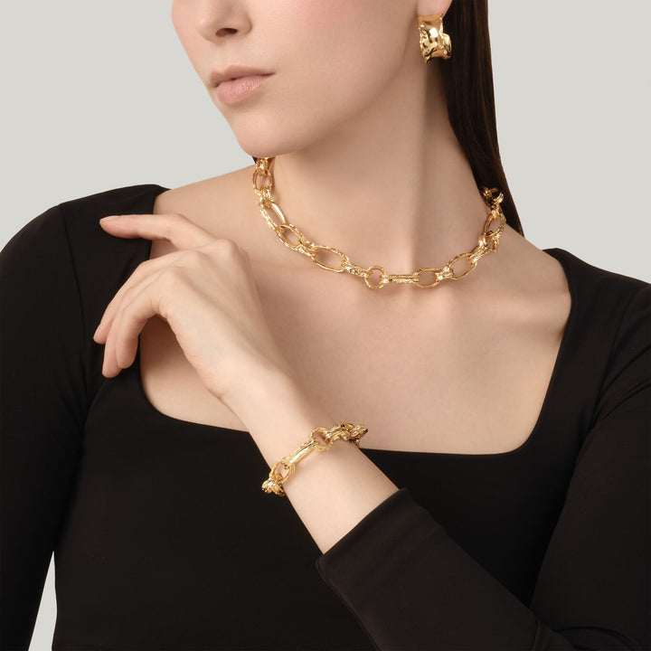 Pulsera de cadena yuma de Giovanni Raspini Pulsera chapada en oro de 18 kt N0043