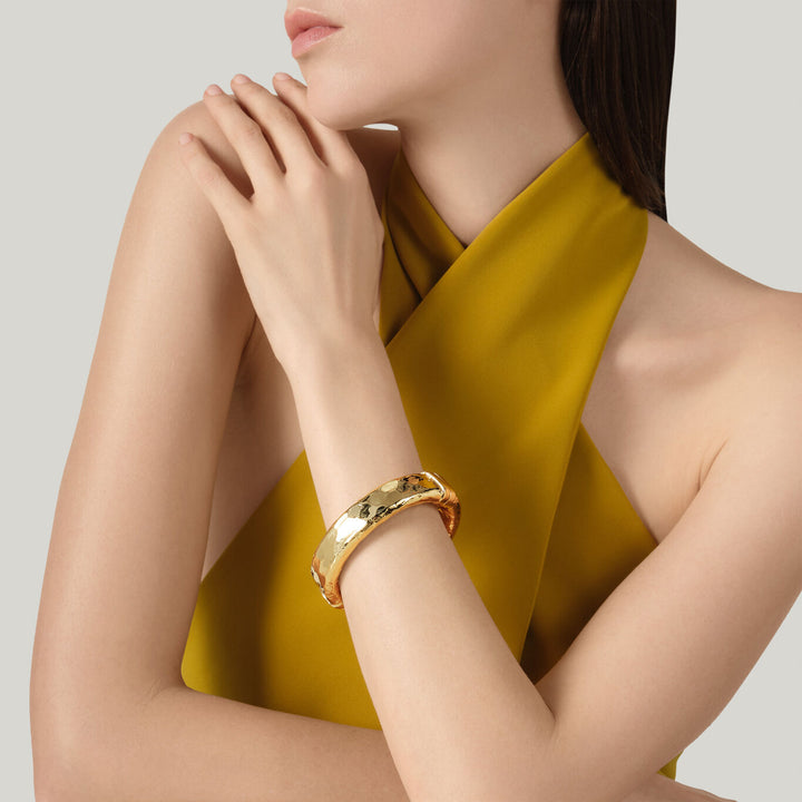 Pulsera grande de jazmín Giovanni Raspini Pulsera chapada en oro de 18 kt N0052