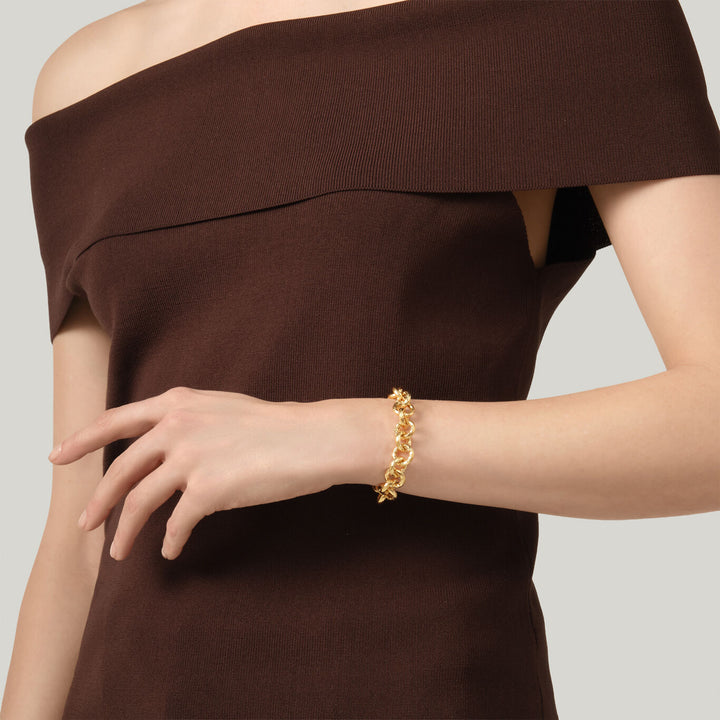 Pulsera pequeño pueblo de Giovanni Raspini Pulsera chapada en oro de 18 kt N0065