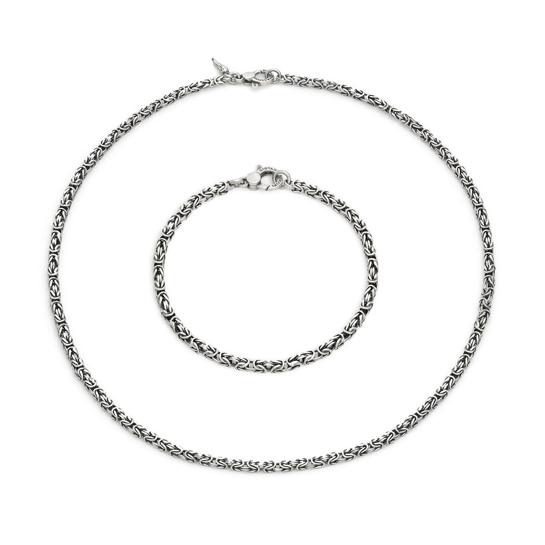 Ensemble Giovanni Raspini Collier carré byzantin et bracelet en argent 925 X01601