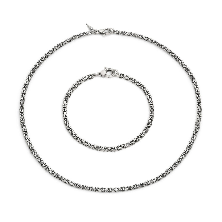 Ensemble Giovanni Raspini Collier carré byzantin et bracelet en argent 925 X01601
