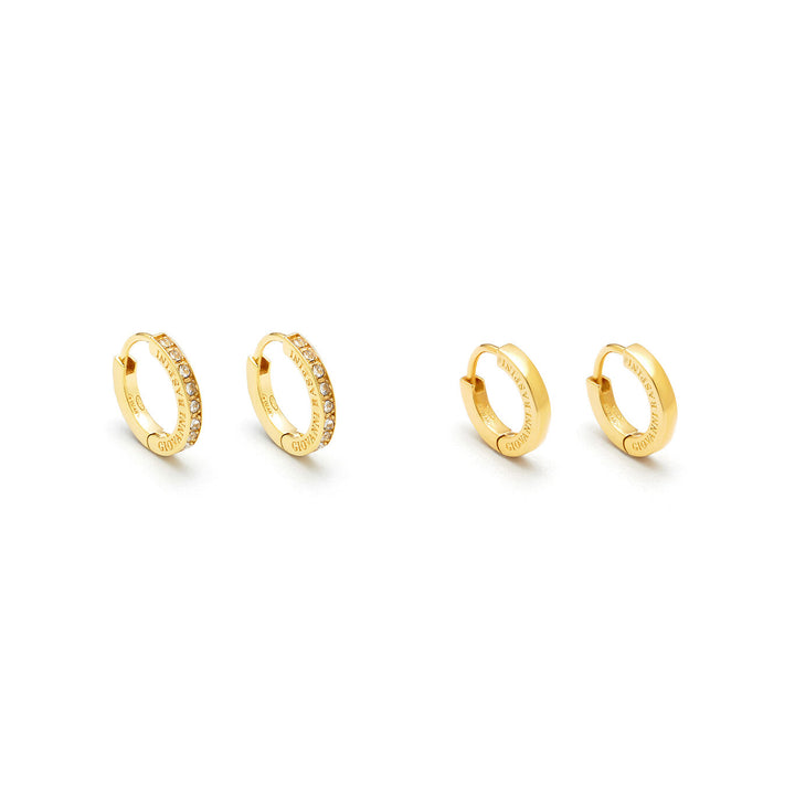 Giovanni Raspini set huggie argento dorato e zirconi Orecchini cerchio in Argento placcato oro 18 kt e zirconi X01606