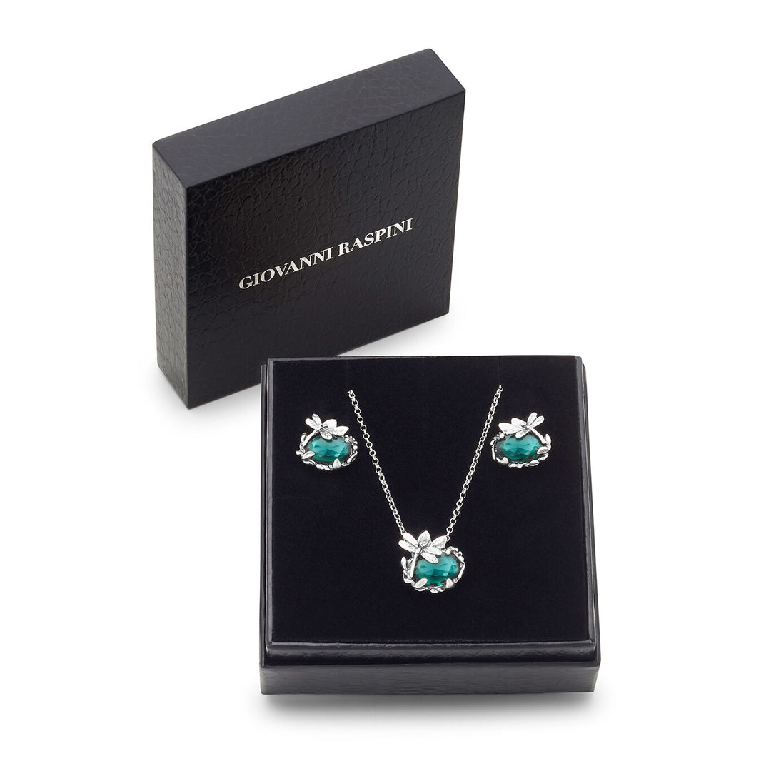 Parure eden libellule Giovanni Raspini Collier et boucles d&