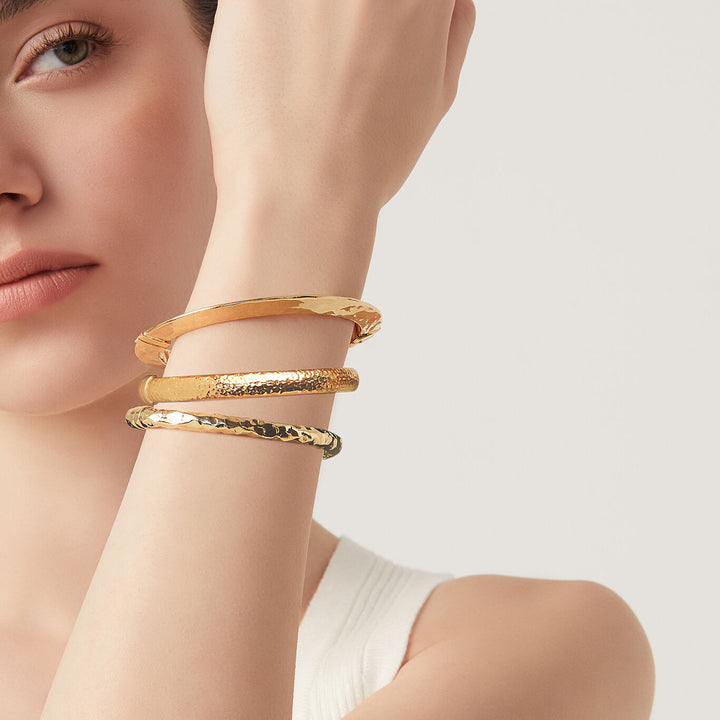 Ensemble de bracelets rock en argent Giovanni Raspini Bracelets en argent plaqué or 18 carats X01613
