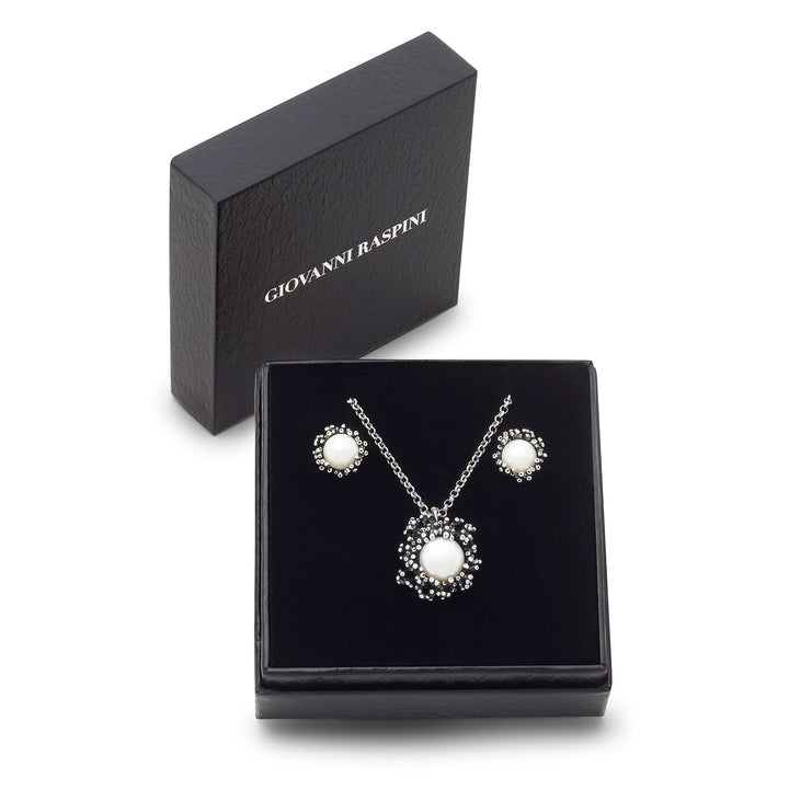 Giovanni Raspini set anemone Collana e orecchini in Argento 925 e perle naturali X01620