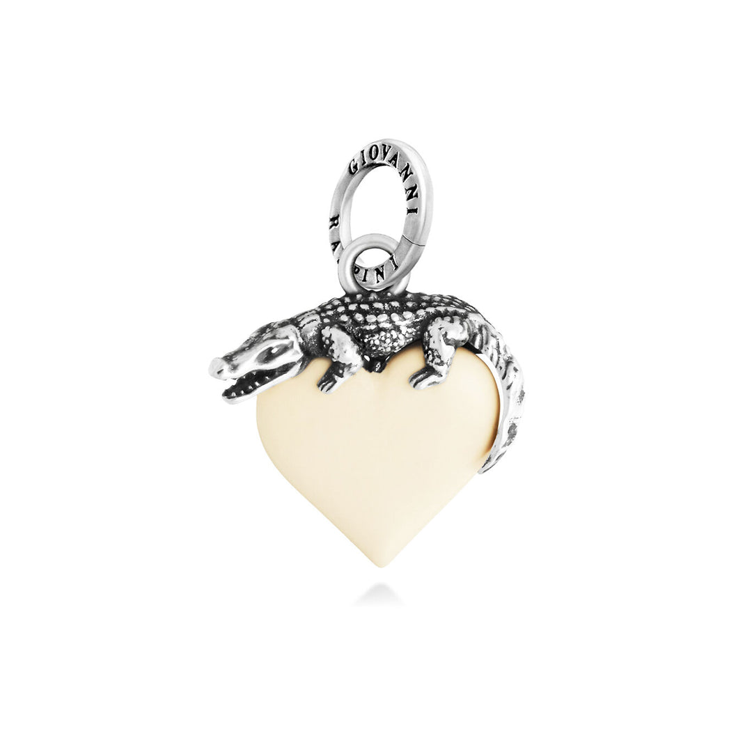 Giovanni Raspini Charm Cuore Coccodrillo Avorio 12472