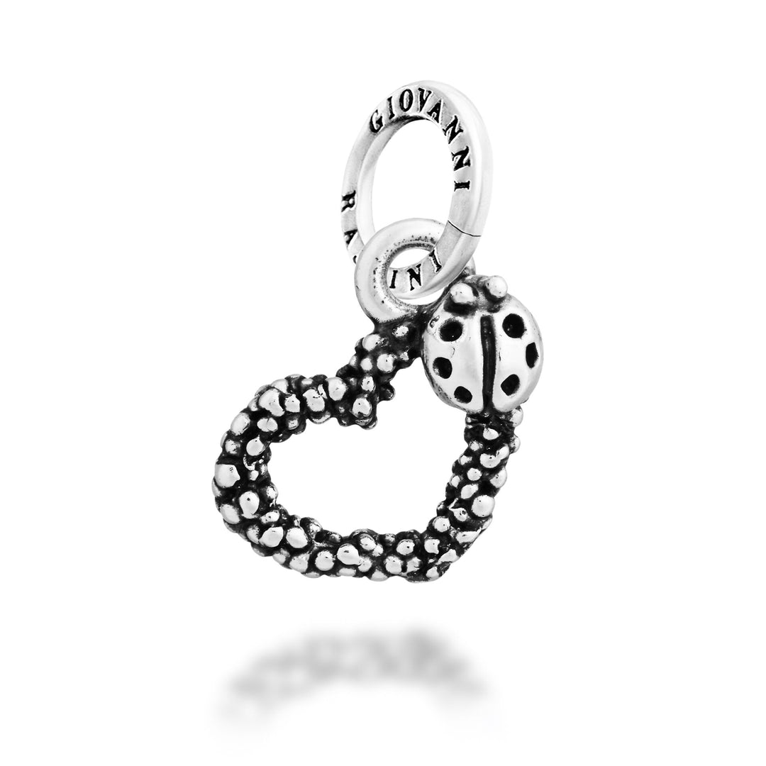 Giovanni Raspini Charm Corazón Mimosa y Mariquita - Charm Plata - 12732