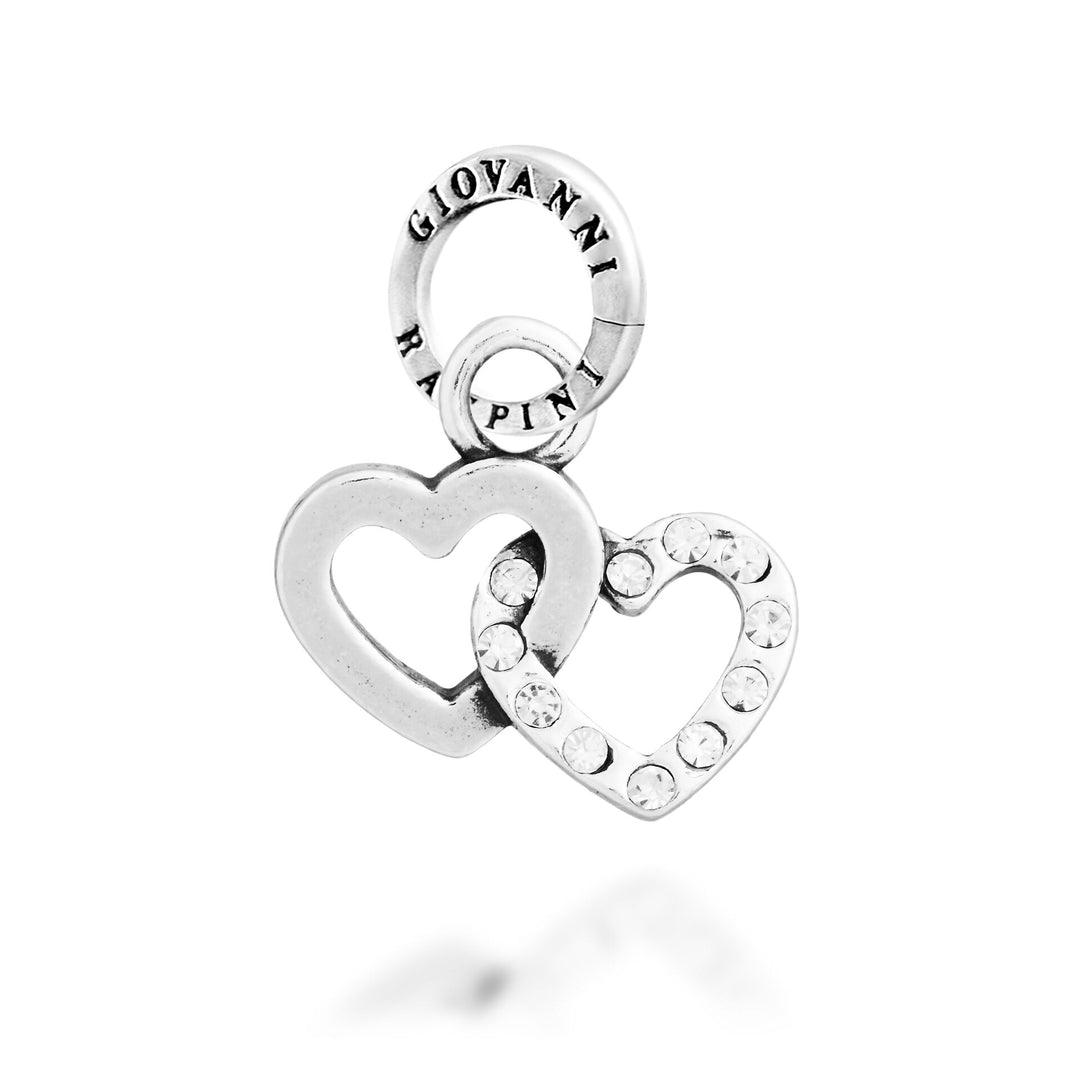 Dije Corazón Doble de Cristal Giovanni Raspini - Charm de plata y circonitas - 12750