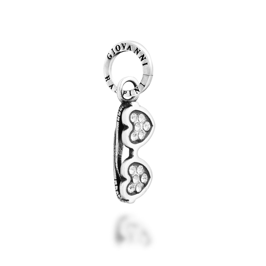 Giovanni Raspini Crystal Glasses Charm - Silver and zircon charm - 12757