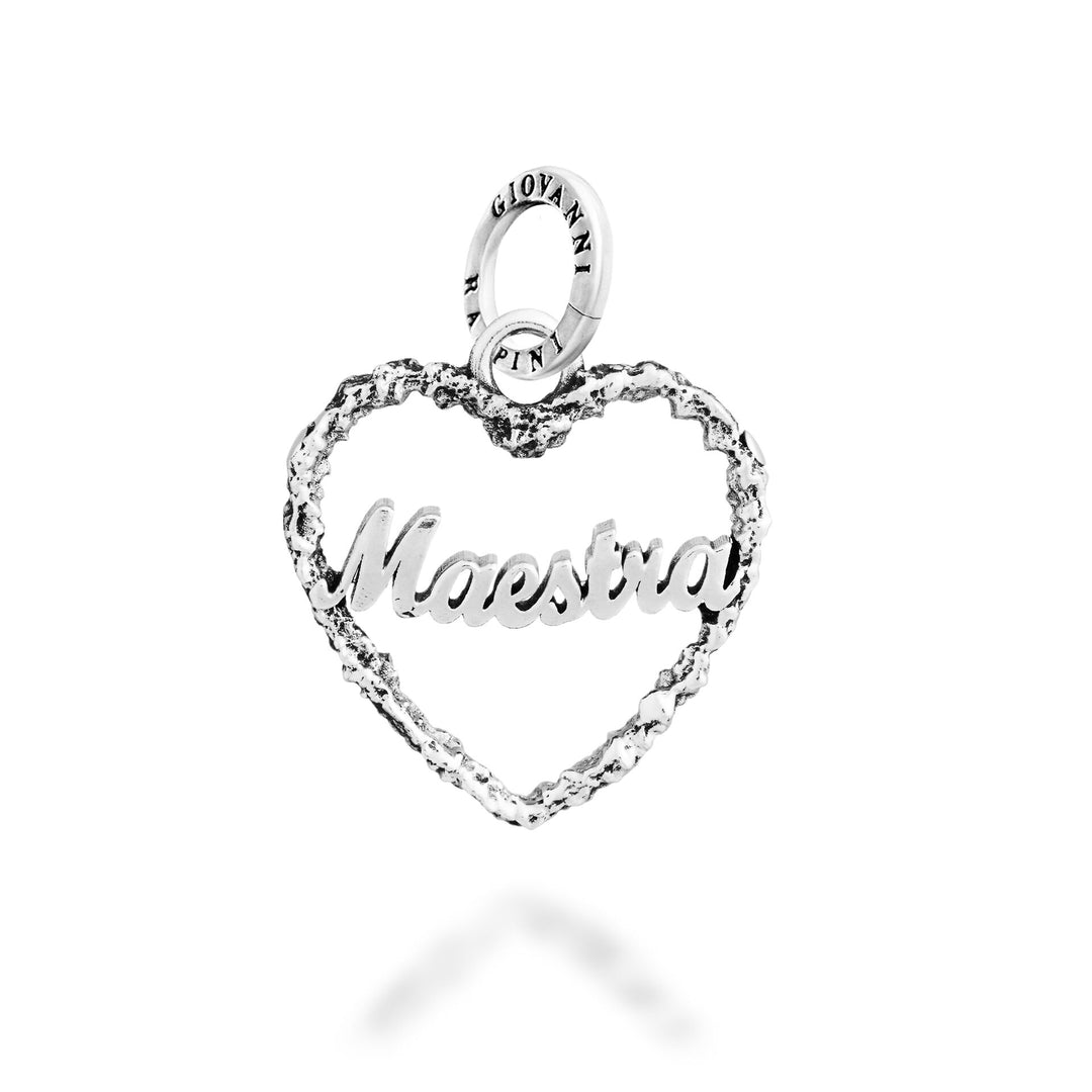Giovanni Raspini Dije Corazón "Maestra" - Charm Plata - 12813