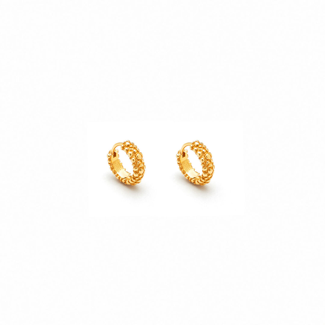 Giovanni Raspini huggie Perlage earrings 925 silver PVD finish 18kt yellow gold 11963