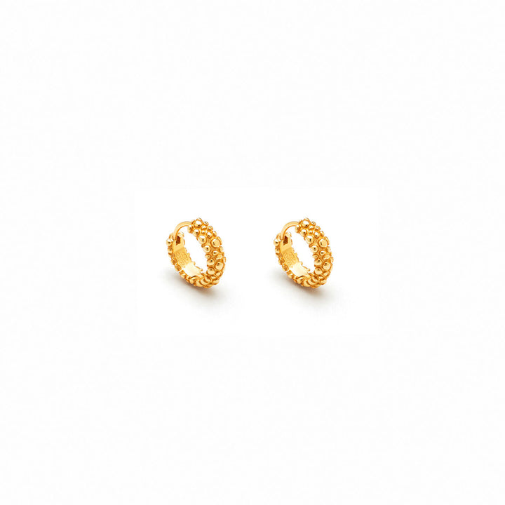 Giovanni Raspini huggie Perlage earrings 925 silver PVD finish 18kt yellow gold 11963