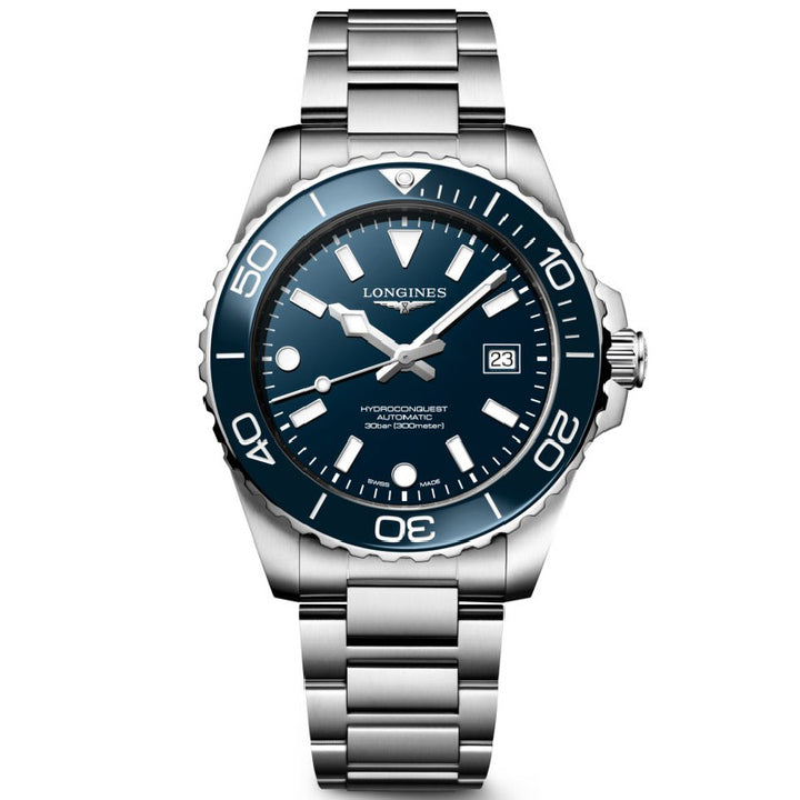 Montre Longines Hydroconquest 42 mm en acier automatique bleu L3.788.4.96.6
