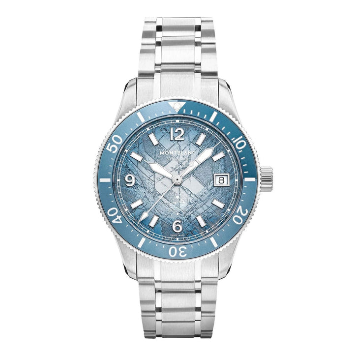 Reloj Montblanc Iced Sea Automático Fecha 0 Oxígeno 38mm azul automático acero 134022