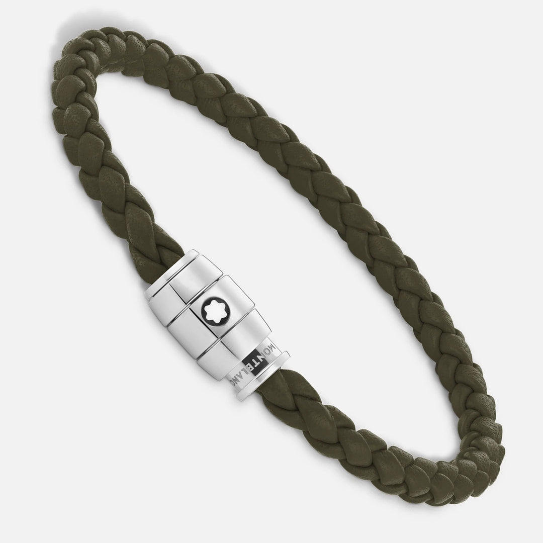 Montblanc 3-ring steel bracelet and Meisterstück Kaki leather size S 13600360