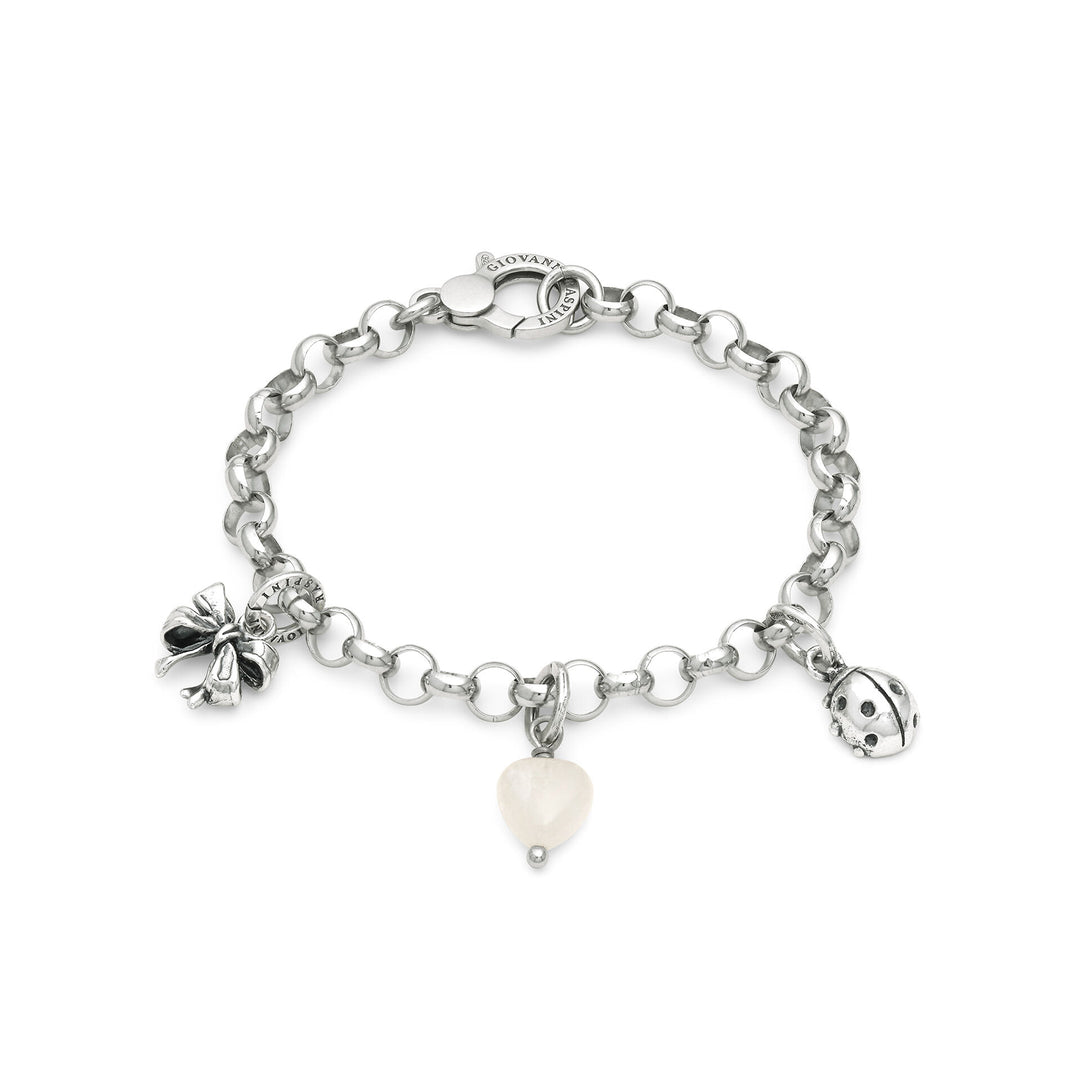 Giovanni Raspini Bracciale Fortuna Preziosa - Bracciale in Argento 925 e cristallo di rocca - X01402