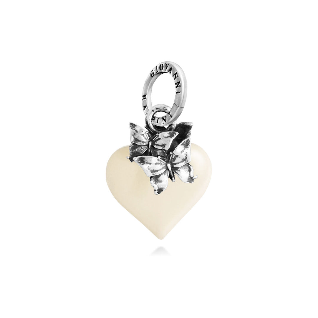 Giovanni Raspini Ivory Butterfly Heart Charm 12464