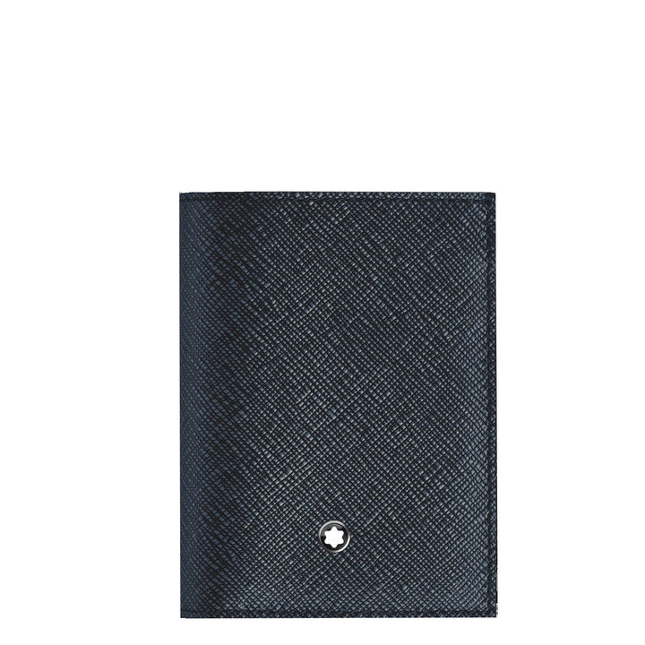 Montblanc mini cartera 4 bolsillos Sartorial piel tweed azul 220382