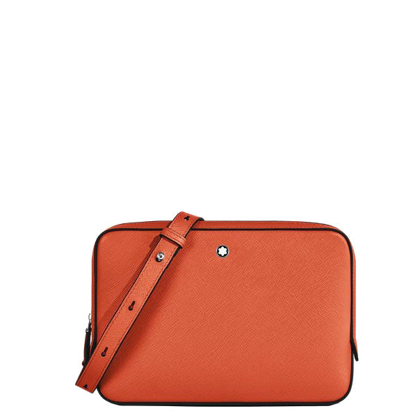 Bolso bandolera Montblanc Sartorial pequeño de piel color mandarina 221576