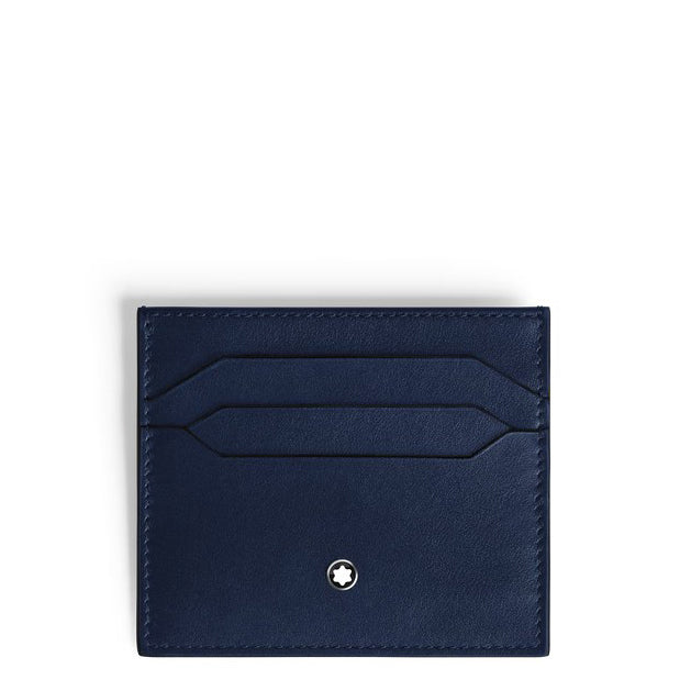 Tarjetero Montblanc de 6 bolsillos en piel Meisterstück azul 221664
