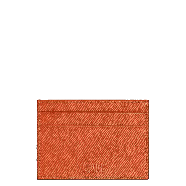 Tarjetero Montblanc de 5 bolsillos en piel Sartorial color mandarina 221352