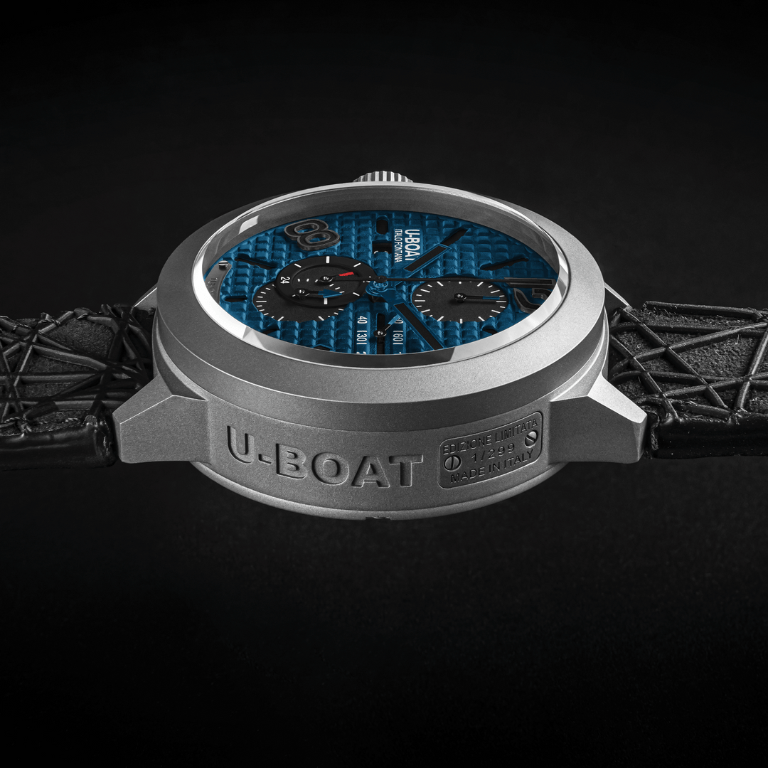Montre U-BOAT Classic 45 Titanium Tungsten Blue 45mm bleu automatique titane 3003