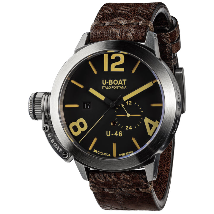 Montre U-BOAT Classic U-46 46mm acier automatique noir 4646