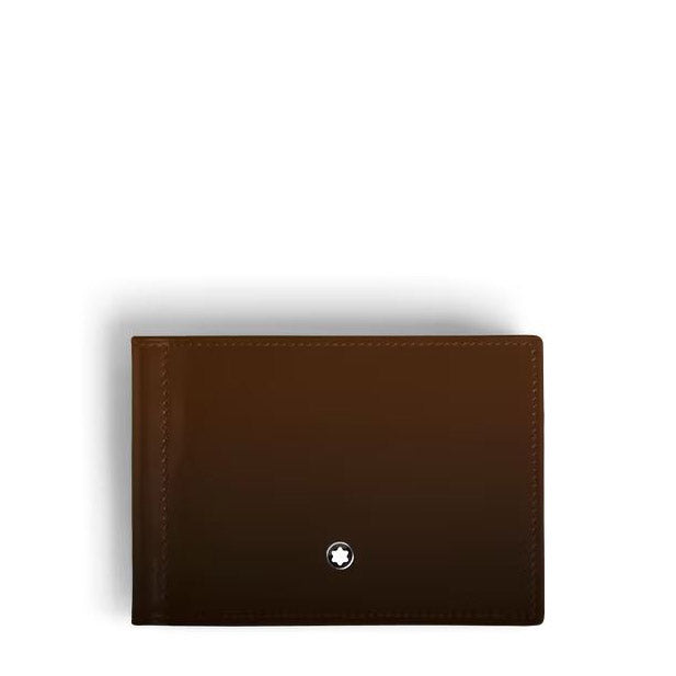 Cartera Montblanc de 6 bolsillos con clip para billetes Meisterstück Marrón degradado 220316
