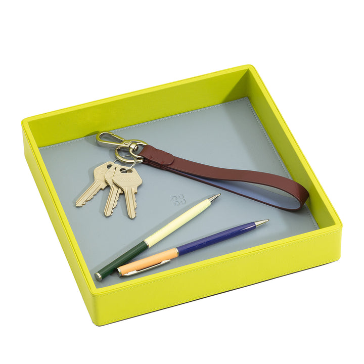 DUDU Entryway Designer Colored Leather Pocket Tray with Gift Box
