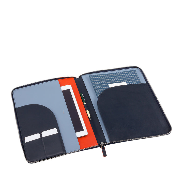 DUDU Carpeta de Documentos de Piel A4 Portapapeles de Oficina Carpeta de Tablet iPad Multicolor con Cremallera