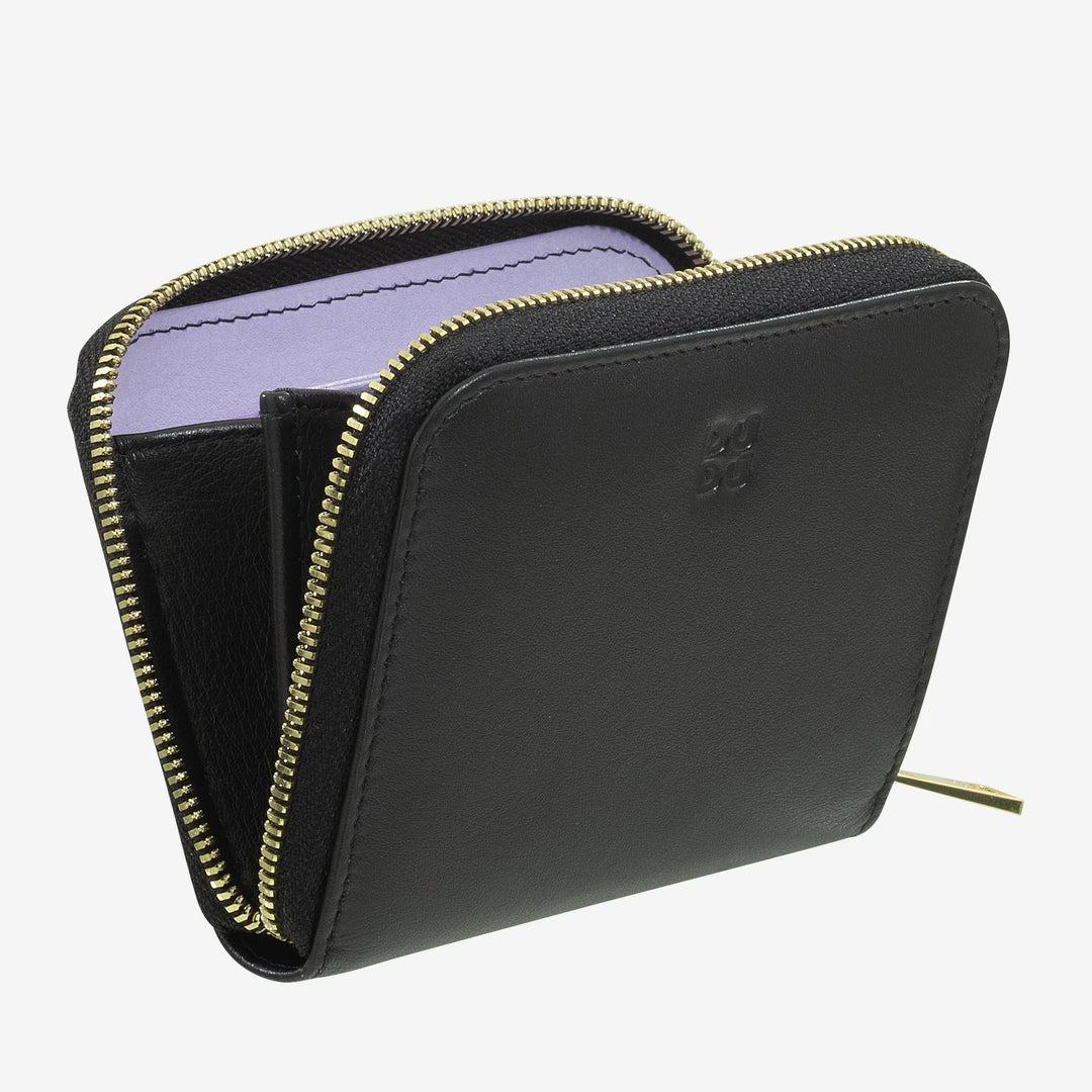 DUDU Monedero de Bolsillo Pequeño para Hombre y Mujer en Piel de Color con Cremallera, Tarjeteros, Cartera Compacta