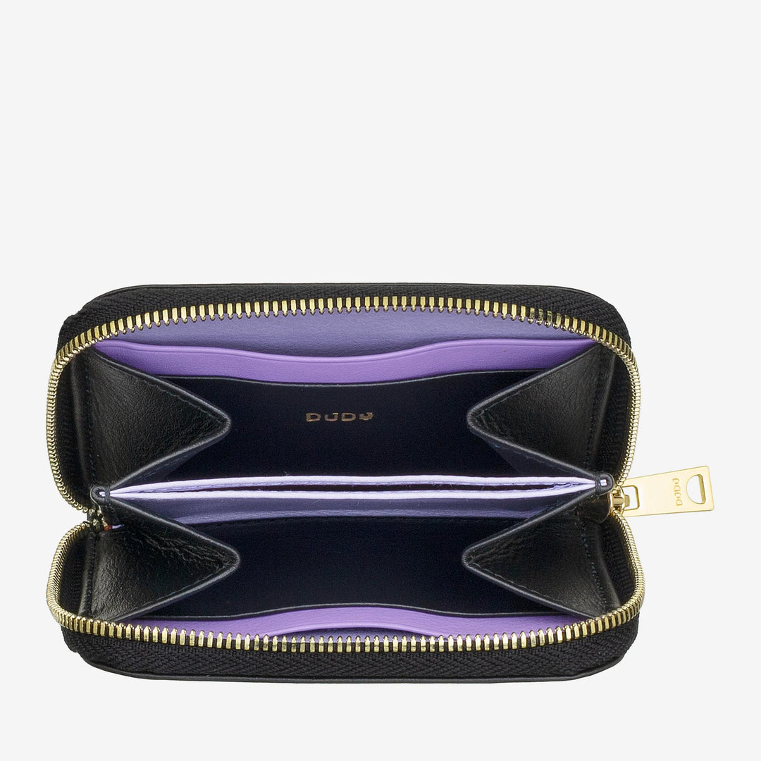 DUDU Monedero de Bolsillo Pequeño para Hombre y Mujer en Piel de Color con Cremallera, Tarjeteros, Cartera Compacta