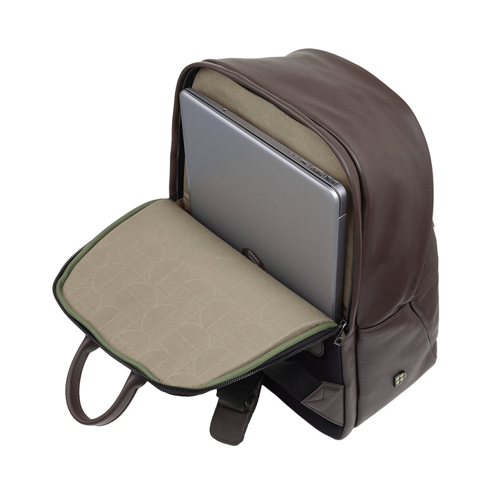 DUDU Mochila de Piel para Hombre y Mujer, Soporte para PC hasta 15,6" MacBook 16", Mochila de Viaje de 20 Litros, Mochila de Trabajo de Oficina con un Elegante Diseño Esencial