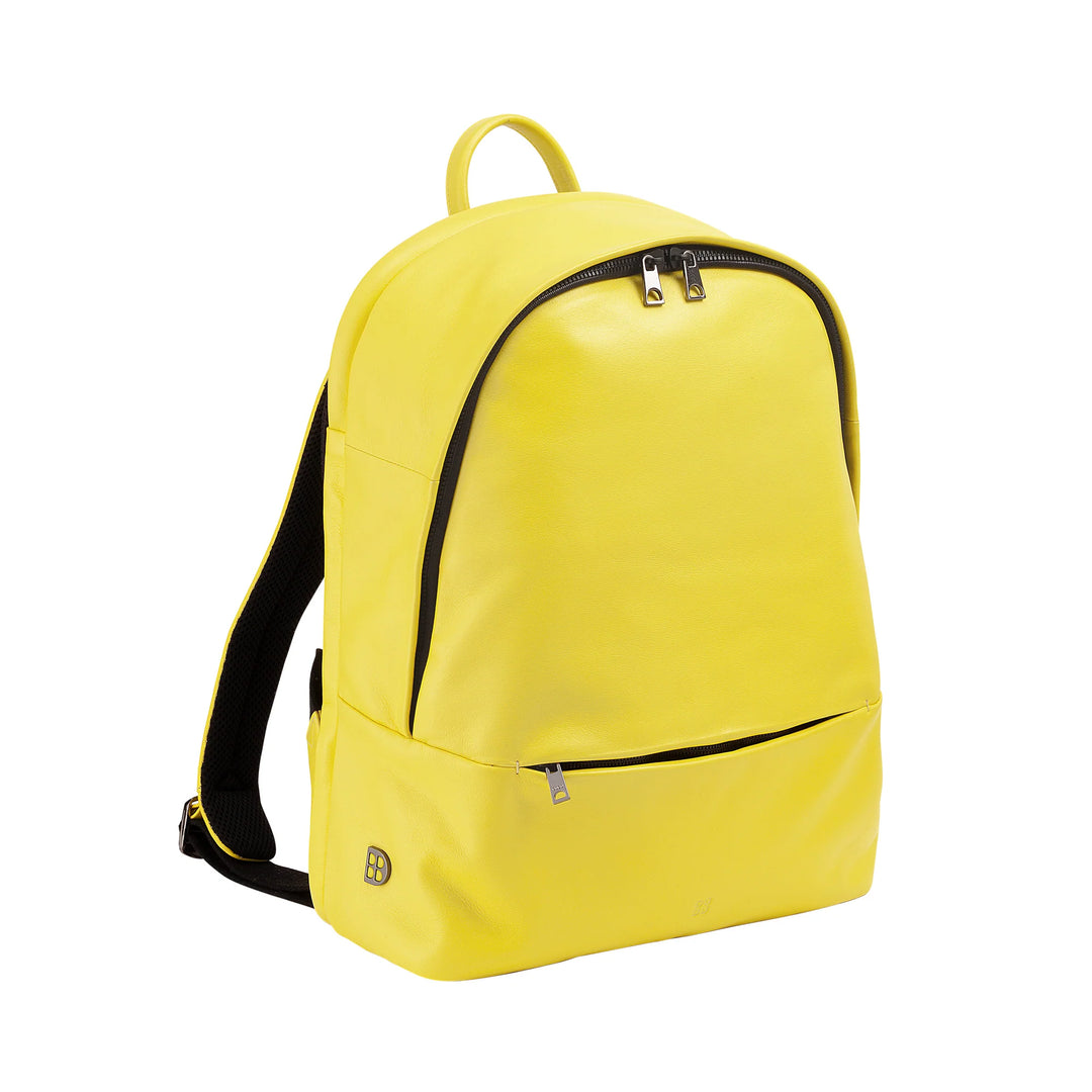 DUDU Sac à dos en cuir pour homme et femme, support PC 15 L – Sac à dos élégant de voyage et de travail avec poche rembourrée pour ordinateur portable (jusqu&