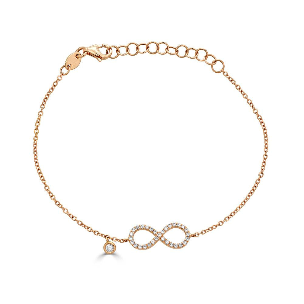 Bracelet infini Zydo avec gros diamants or rose 54918