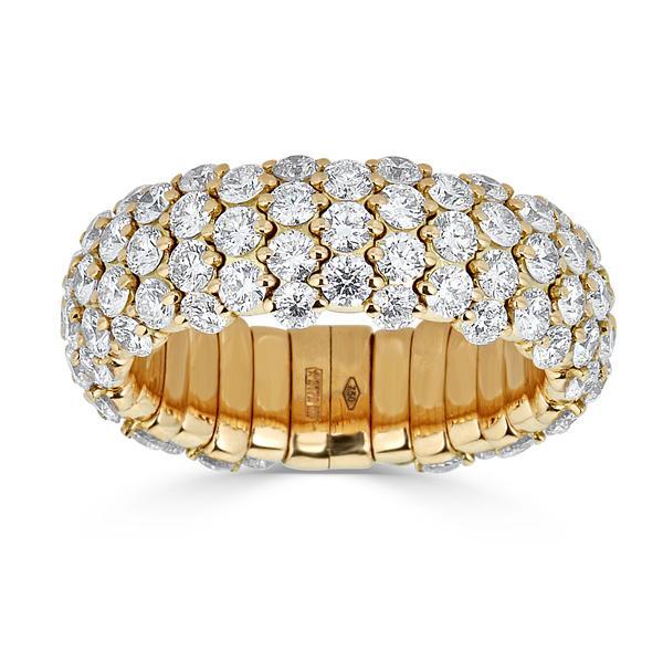 Anillo elástico pequeño Zydo con cúpula de diamantes en oro amarillo 55171