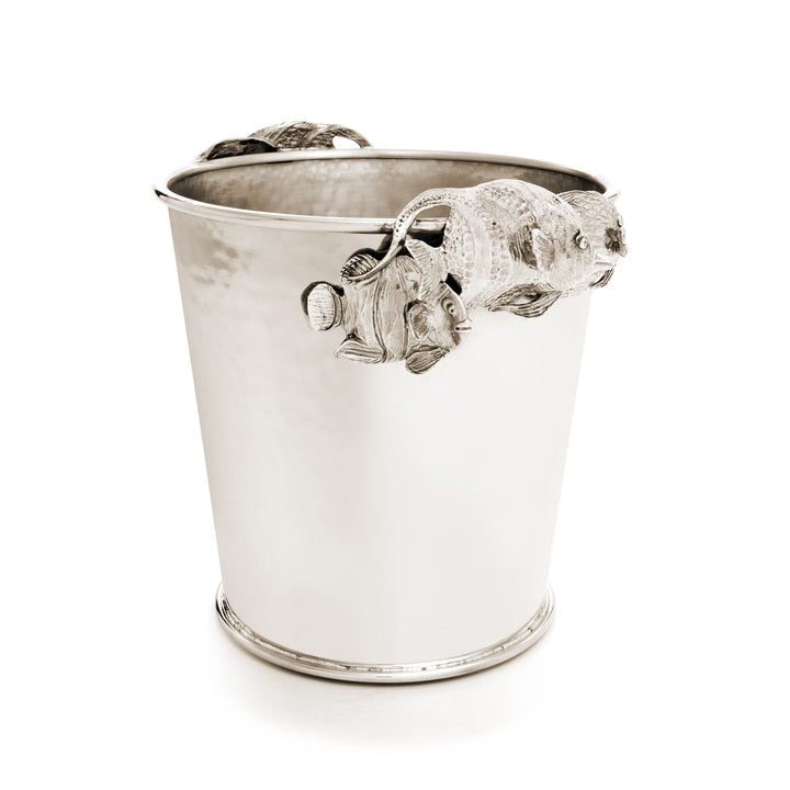 Cubo para champán Giovanni Raspini Tropical Fish - Cubo para champán en bronce blanco - B0084